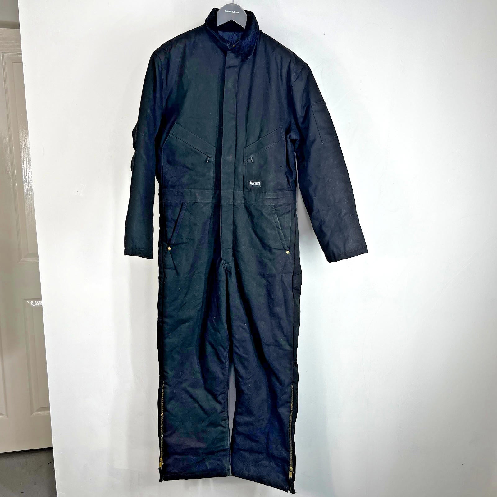 Walls Workwear Heavy Duty Overalls Quilted Insulated in Black Medium Regular