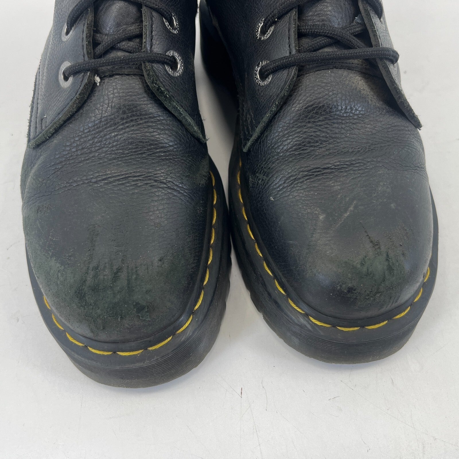 Dr. Martens Jadon III Boots Soft Black Leather Chunky Quad Platform UK 9 EU 43