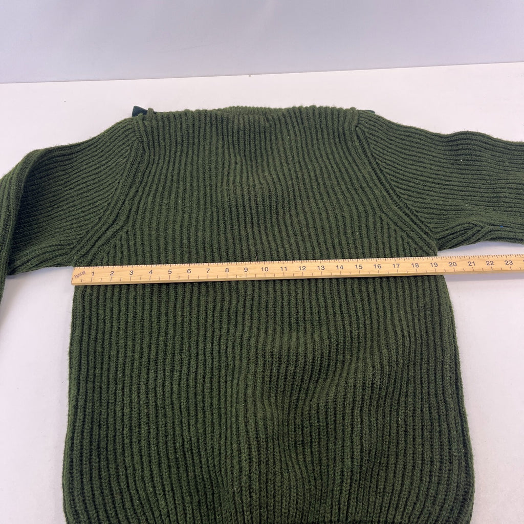 Brenire British Army WO1 RSM Green Ribbed Wool Jumper Made in Scotland size M