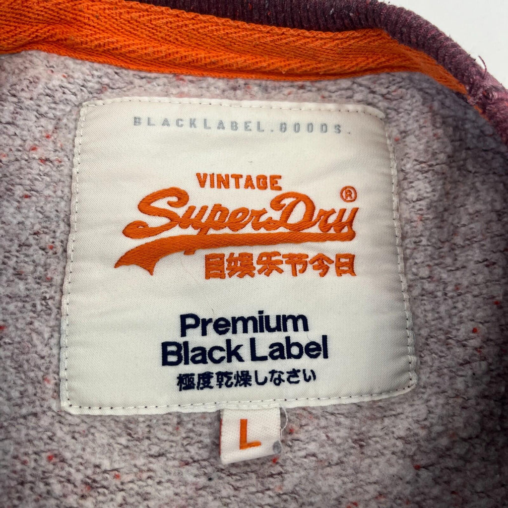SuperDry Premium Black Label Sweatshirt in Burgundy Red size Large
