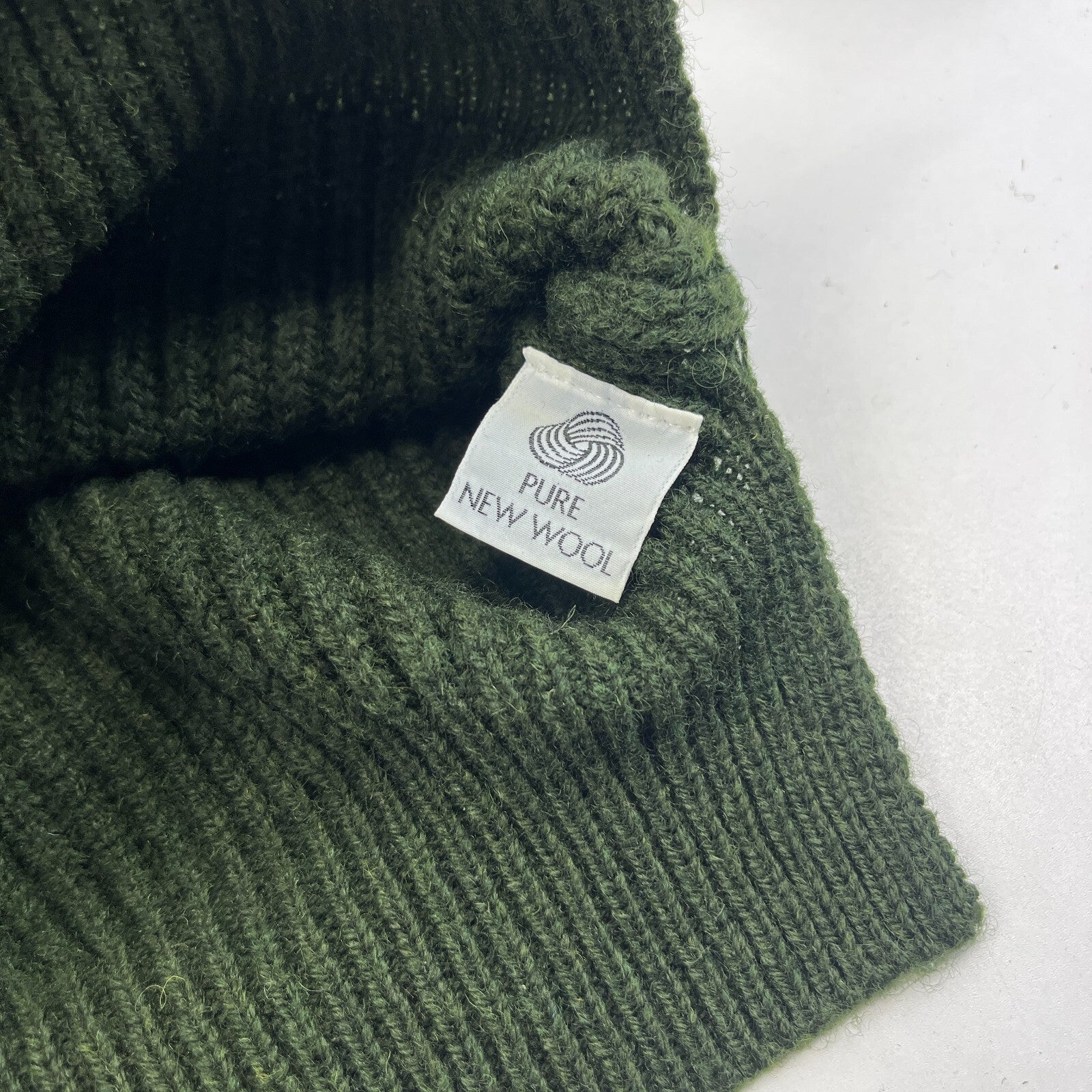 Brenire British Army WO1 RSM Green Ribbed Wool Jumper Made in Scotland size M