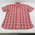 Levi Strauss Denim Cotton Check Shirt Short Sleeve Button Up size XL  Red Levis