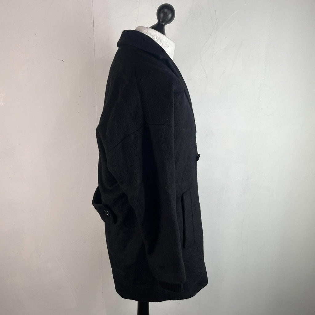 Tommy Hilfiger Women's Mohair Blend Coat Jacket size S Oversized Black
