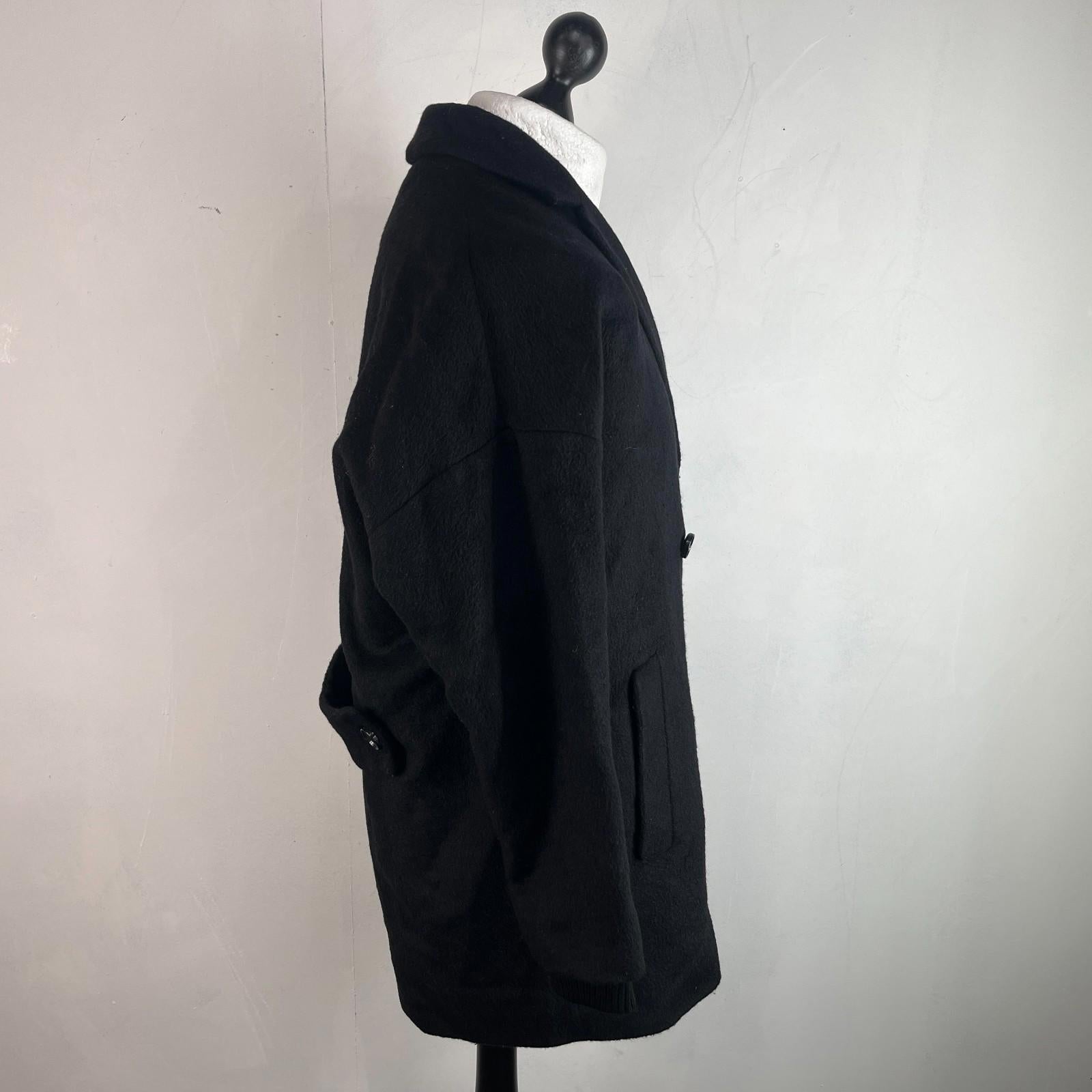 Tommy Hilfiger Women's Mohair Blend Coat Jacket size S Oversized Black