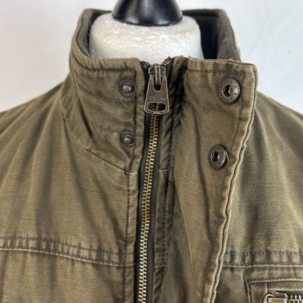 Levi's Vintage Quilted Cotton Khaki Bomber Trucker Jacket Mens size XL