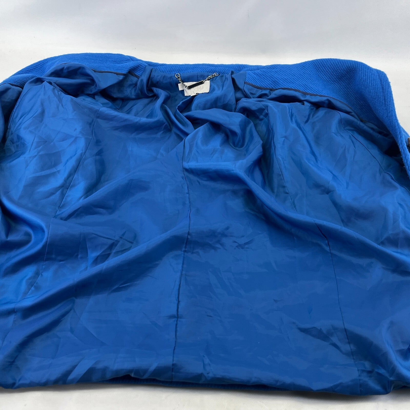 Hobbs Royal Blue Wool Blend Coat Jacket size 16 Single Button Front