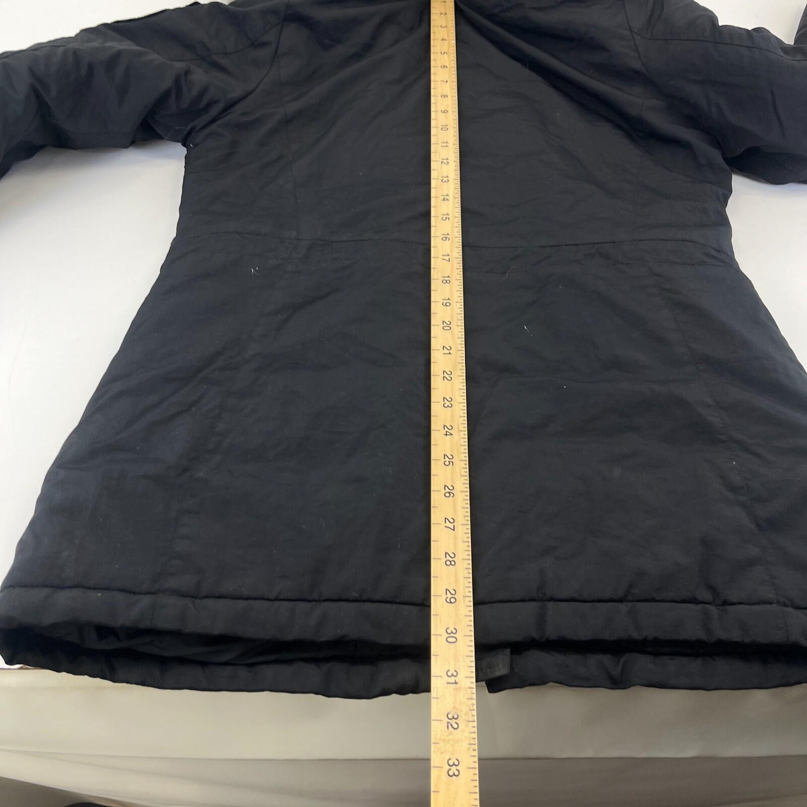 Superdry Everest Mountain Parka in Black with Fur Fringe Hood UK Women's size 12