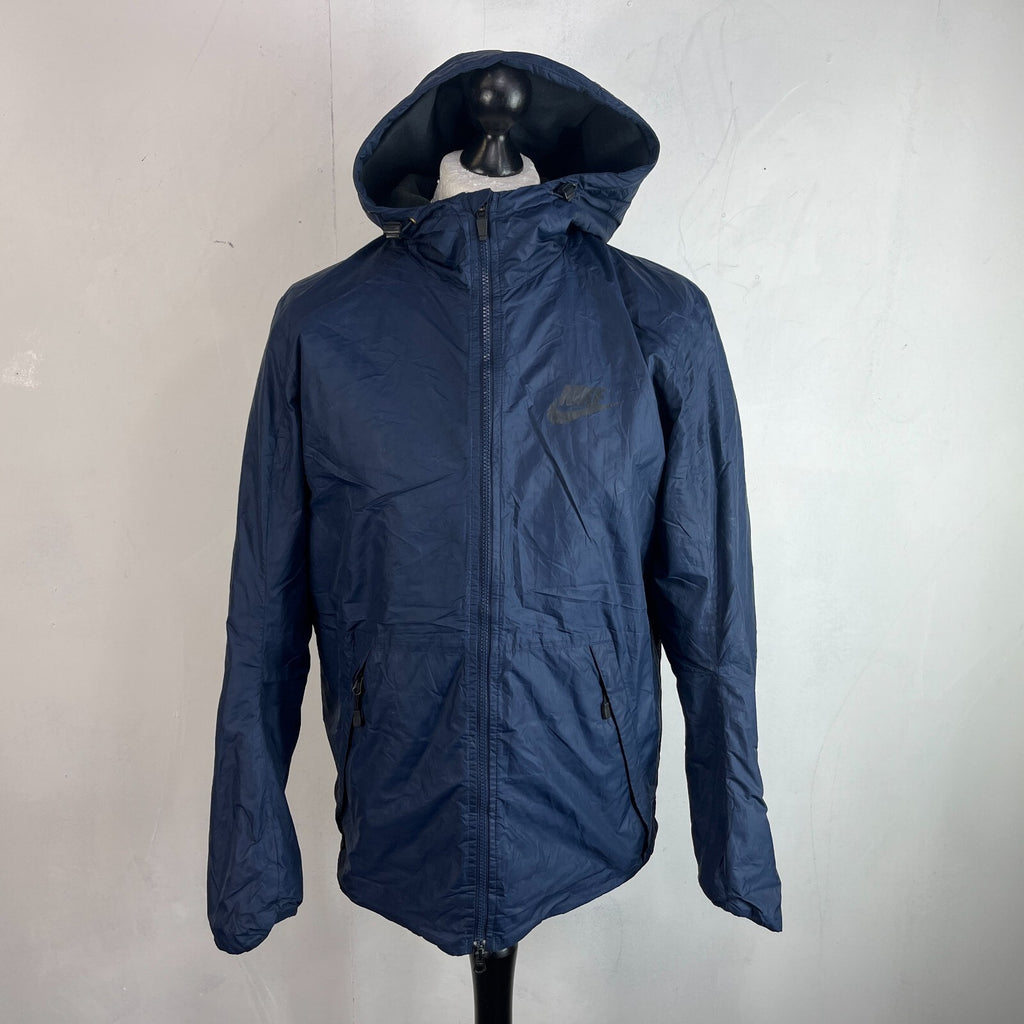 Nike Sportswear Jacket Men's size M Navy Blue Windrunner Windbreaker Hood Lined