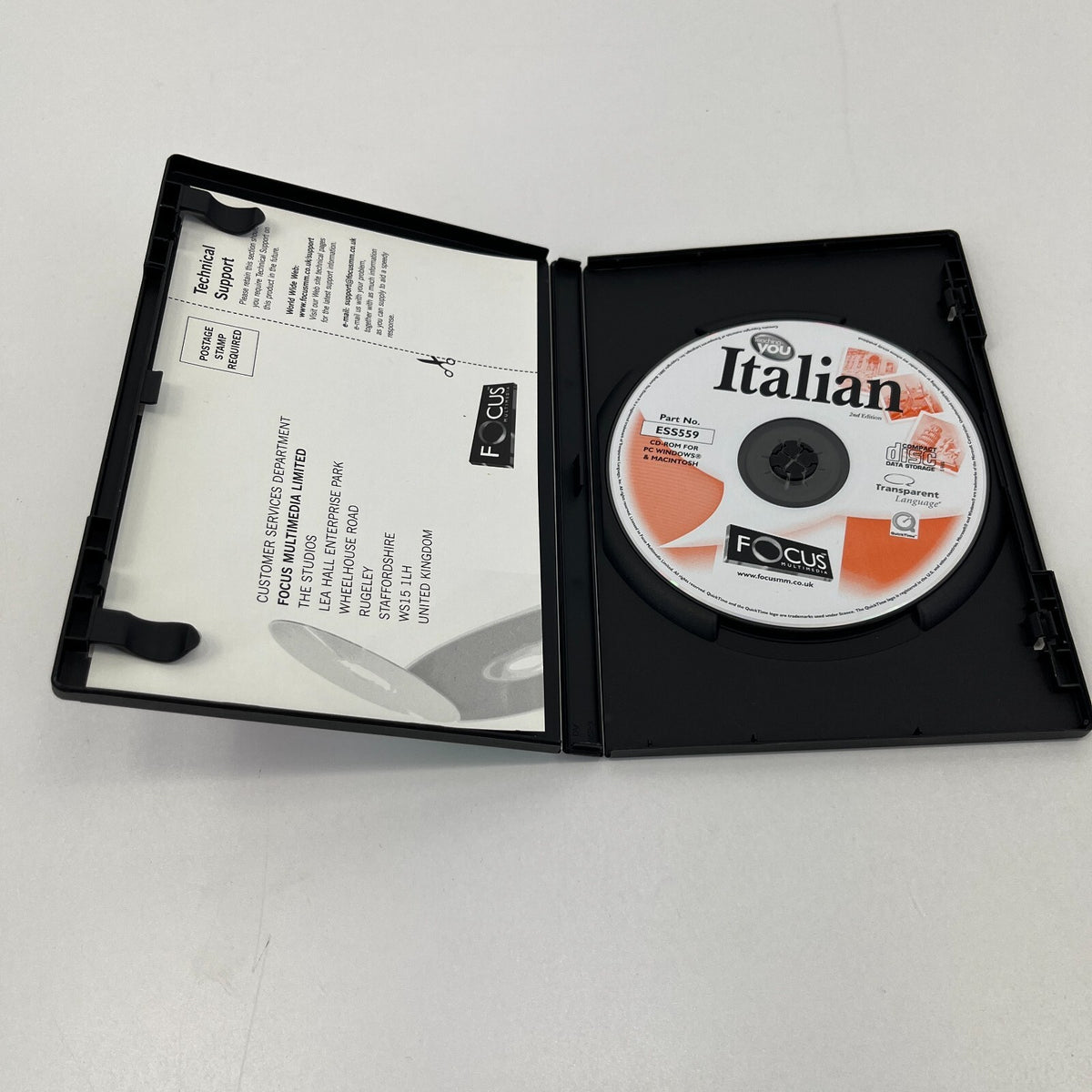 Teaching You Italian PC CD Rom Computer Language Aid - Near Mint Condition