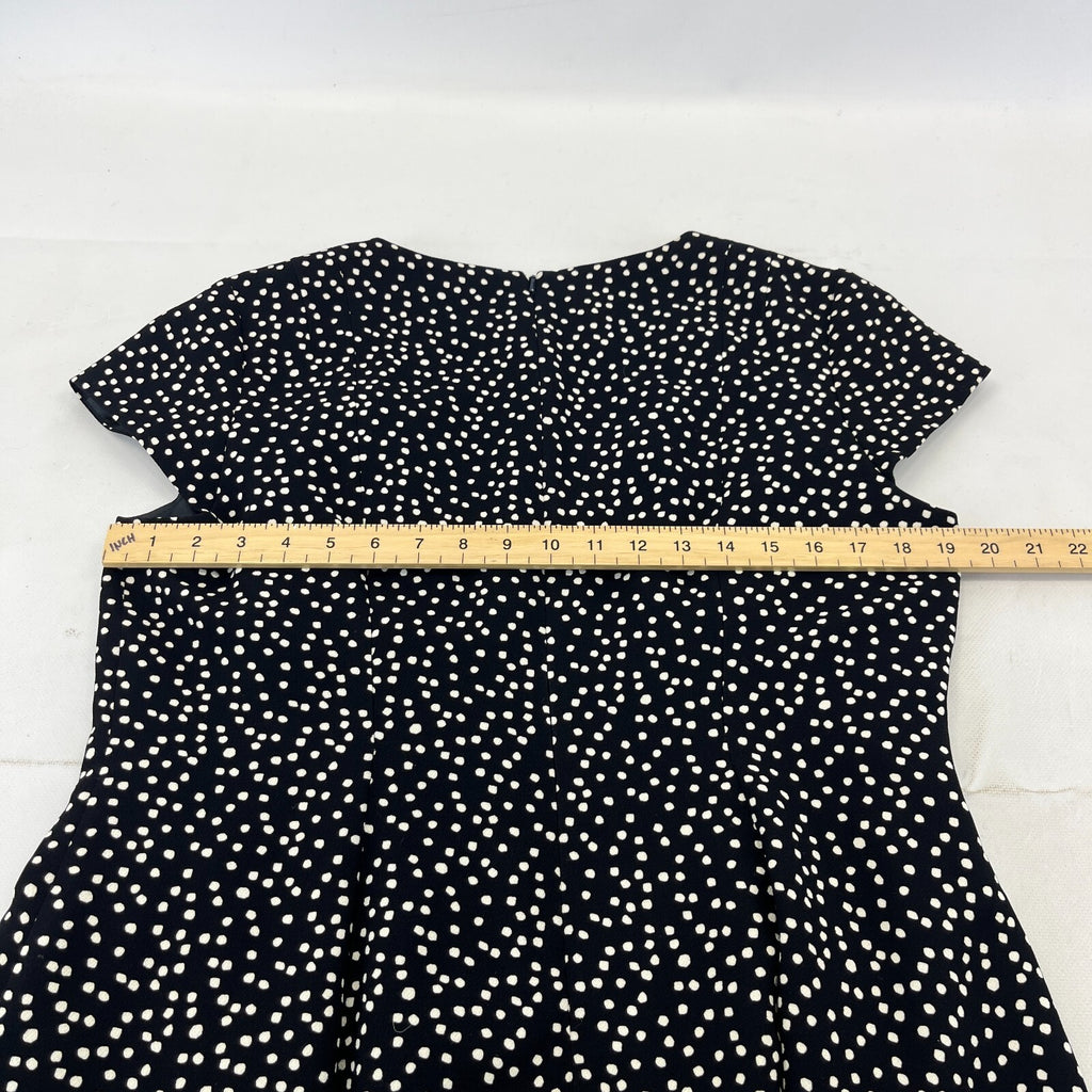 Hobbs Short Sleeve Midi Dress in Black Polka Dot UK size 16