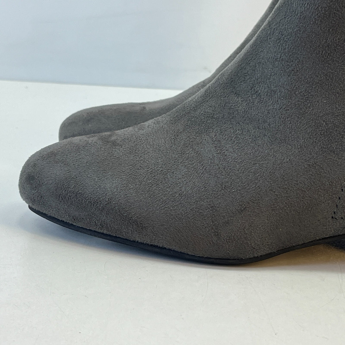M&S Women’s Vegan Faux Suede Almond Toe Ankle Chelsea Boots Grey UK 5 EU 38