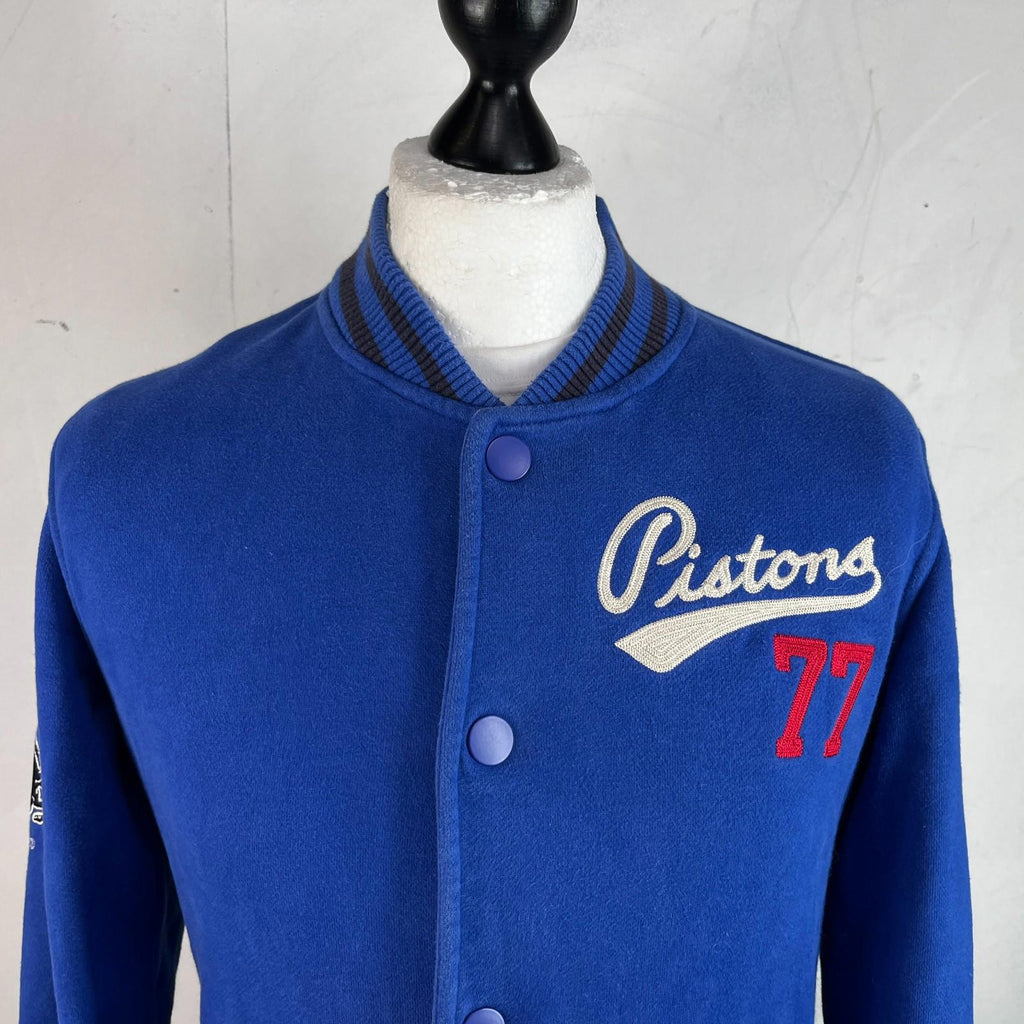 Superdry Pistons 77 Varsity Bomber Jacket in Blue Cotton Blend Coat size M