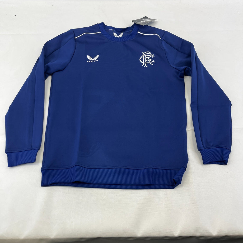 Rangers FC Football Club Kids Matchday Sweatshirt Top in Blue size Junior L
