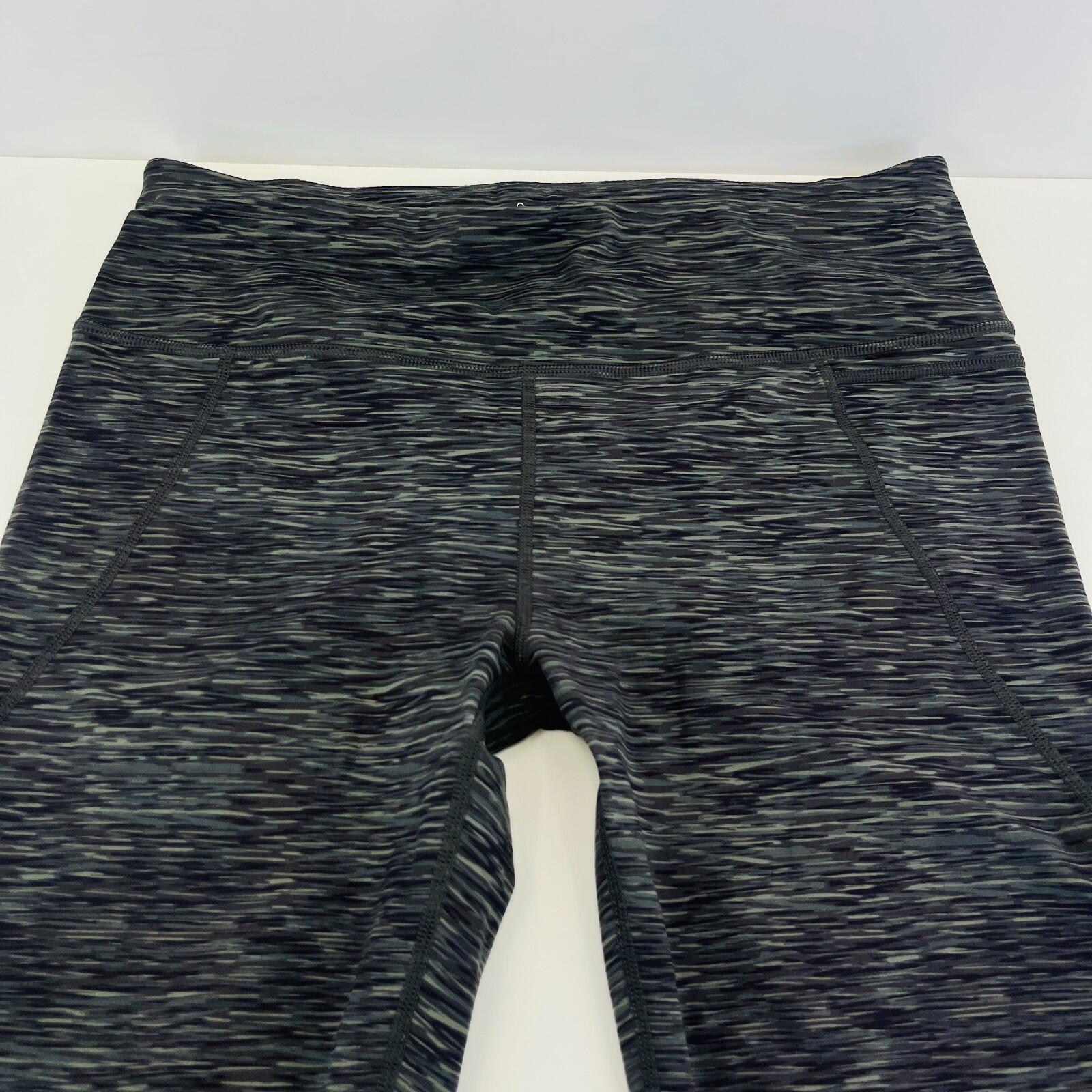 Sweaty Betty Power Full Length Leggings UK L Grey/Green Micro Camo Print Gym Run