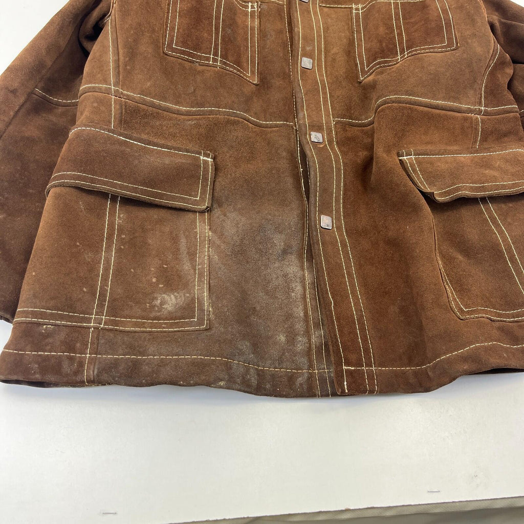 Vintage Excelled Heavy Suede Leather Rugged Wear Jacket size 44 Made in Canada