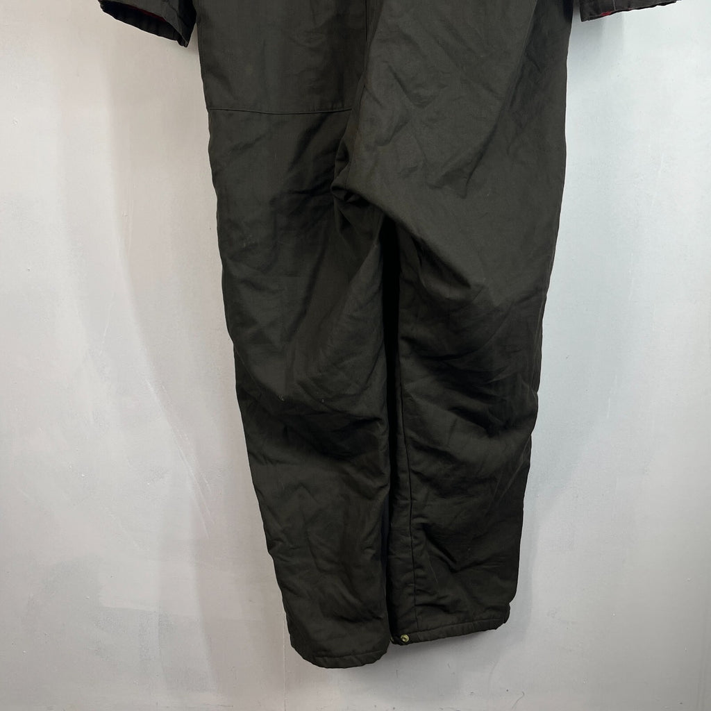 Vtg Montgomery Ward Powr House Thermal Insulated Overalls Green w/ Hood size XL