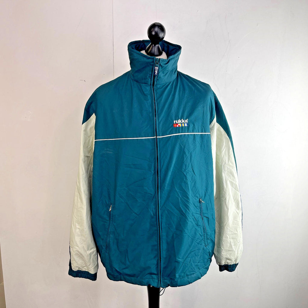 Rukka Men's Casual Jacket Teal Green Windbreaker size Large Oversized