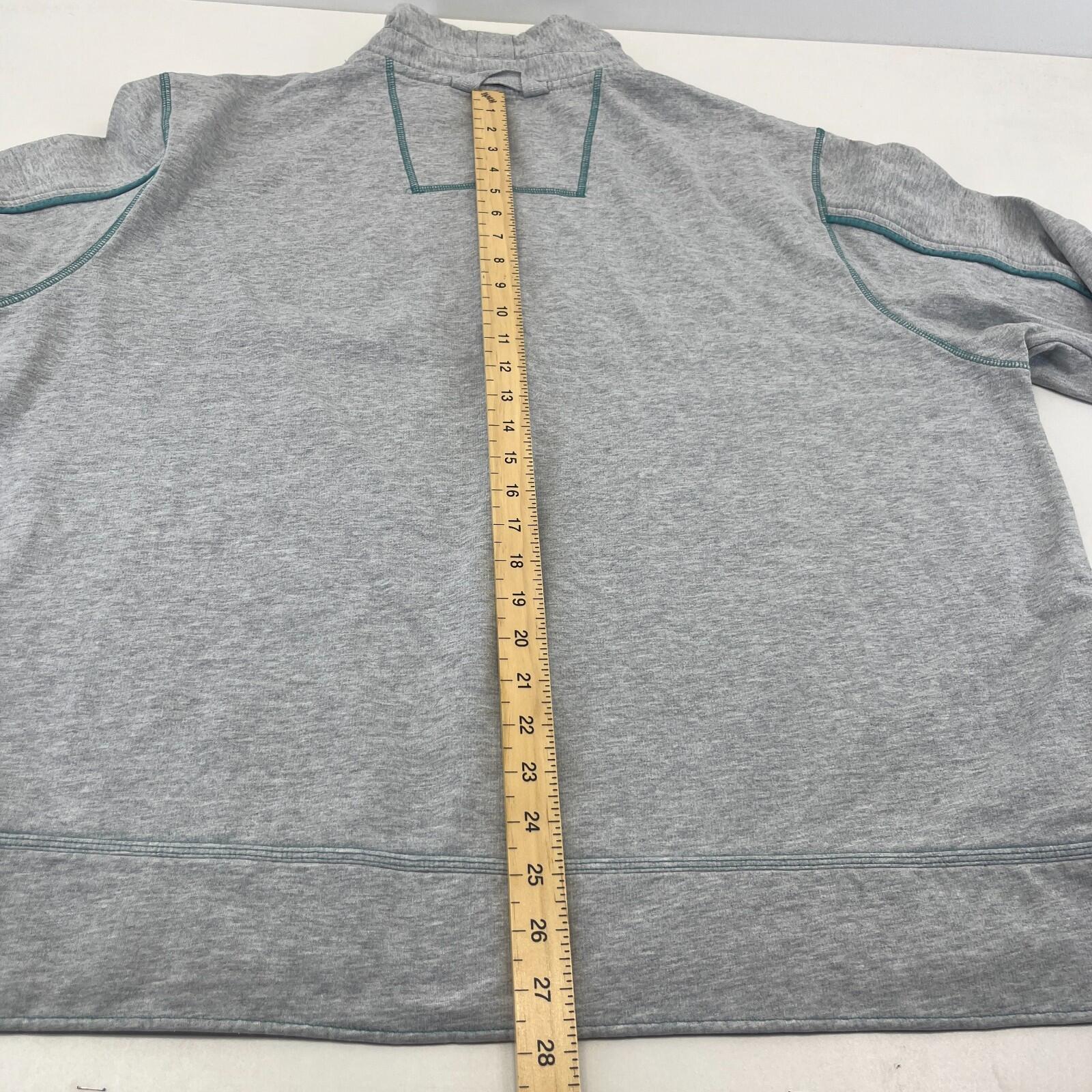 Fat Face Originals Men’s 1/4 Zip Fleece Pullover Grey & Teal size 2XL