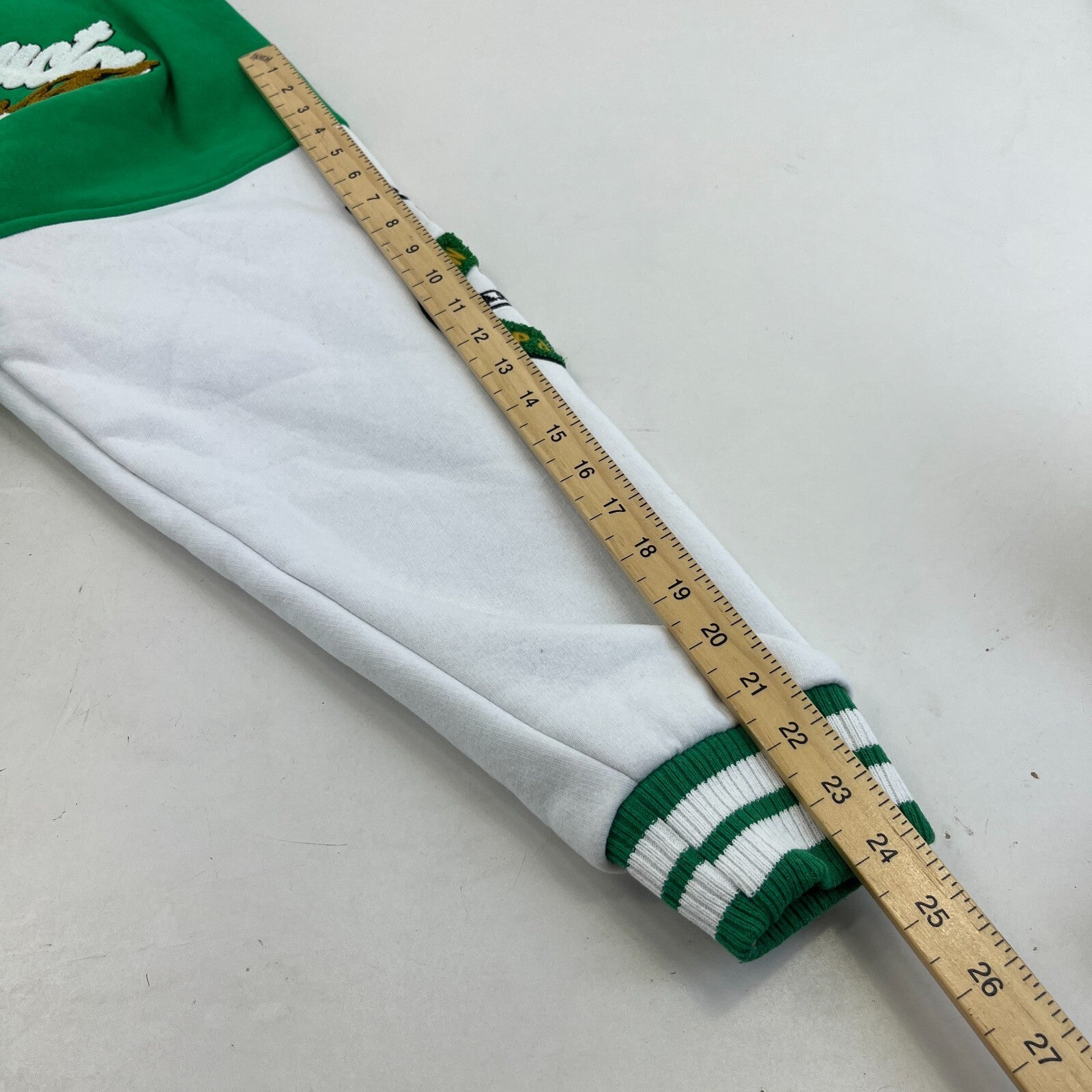 Rocqer-X Women's Green & White Embroidered Varsity Jacket size 2XL