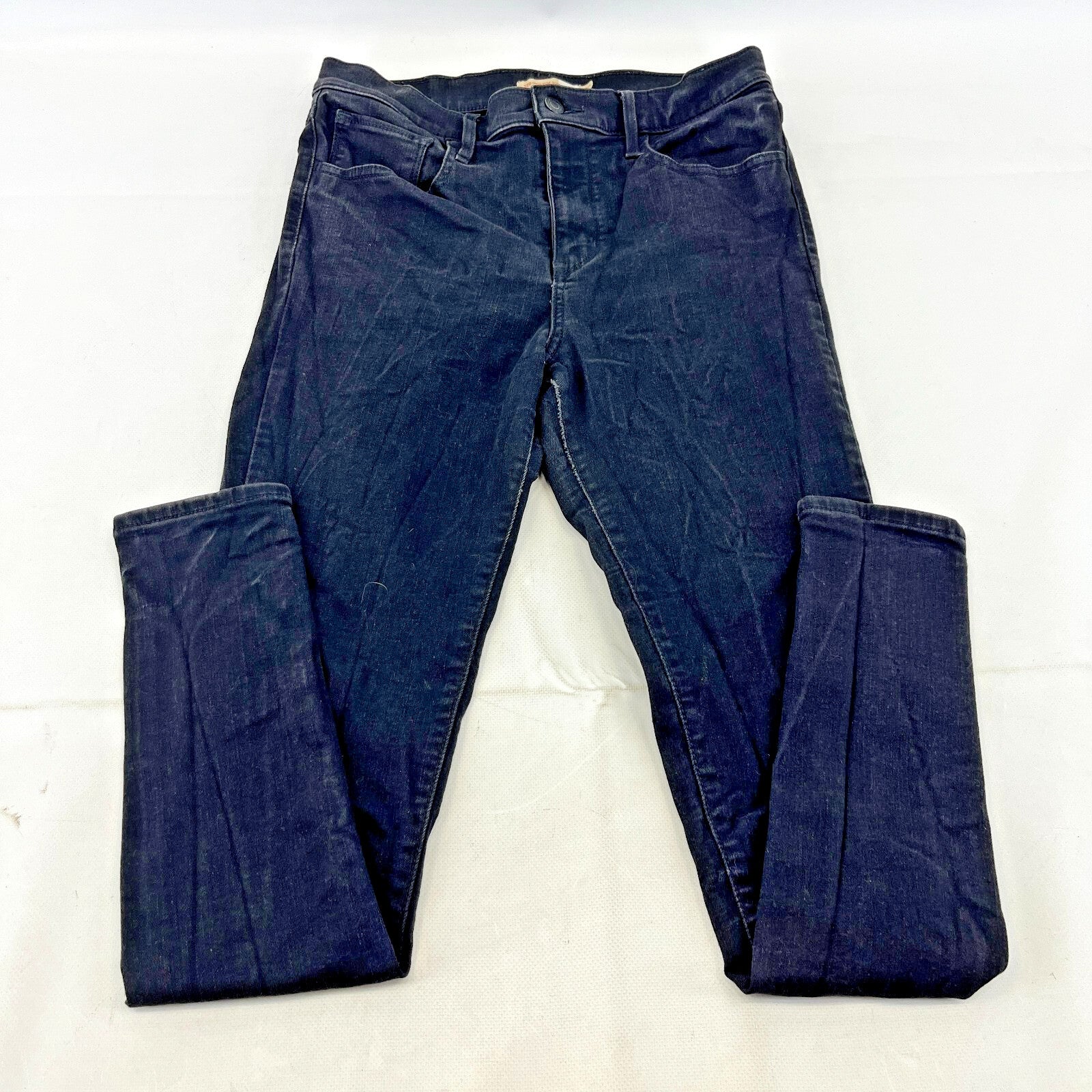 Levi's 720 High Rise Super Skinny Jeans W30" L29" - Black Cotton Denim