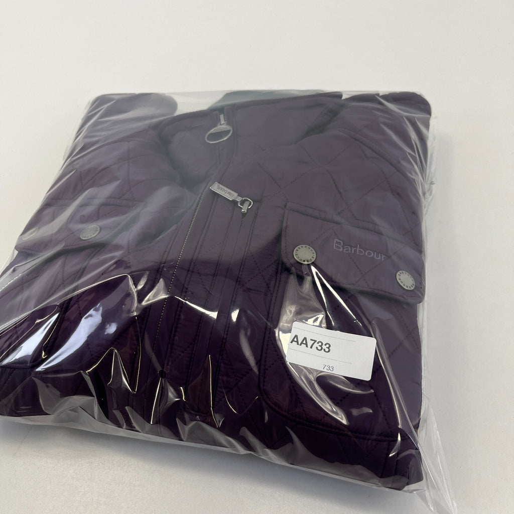 Barbour International Women's Quilted Jacket in Purple size 14 Fleece Lined