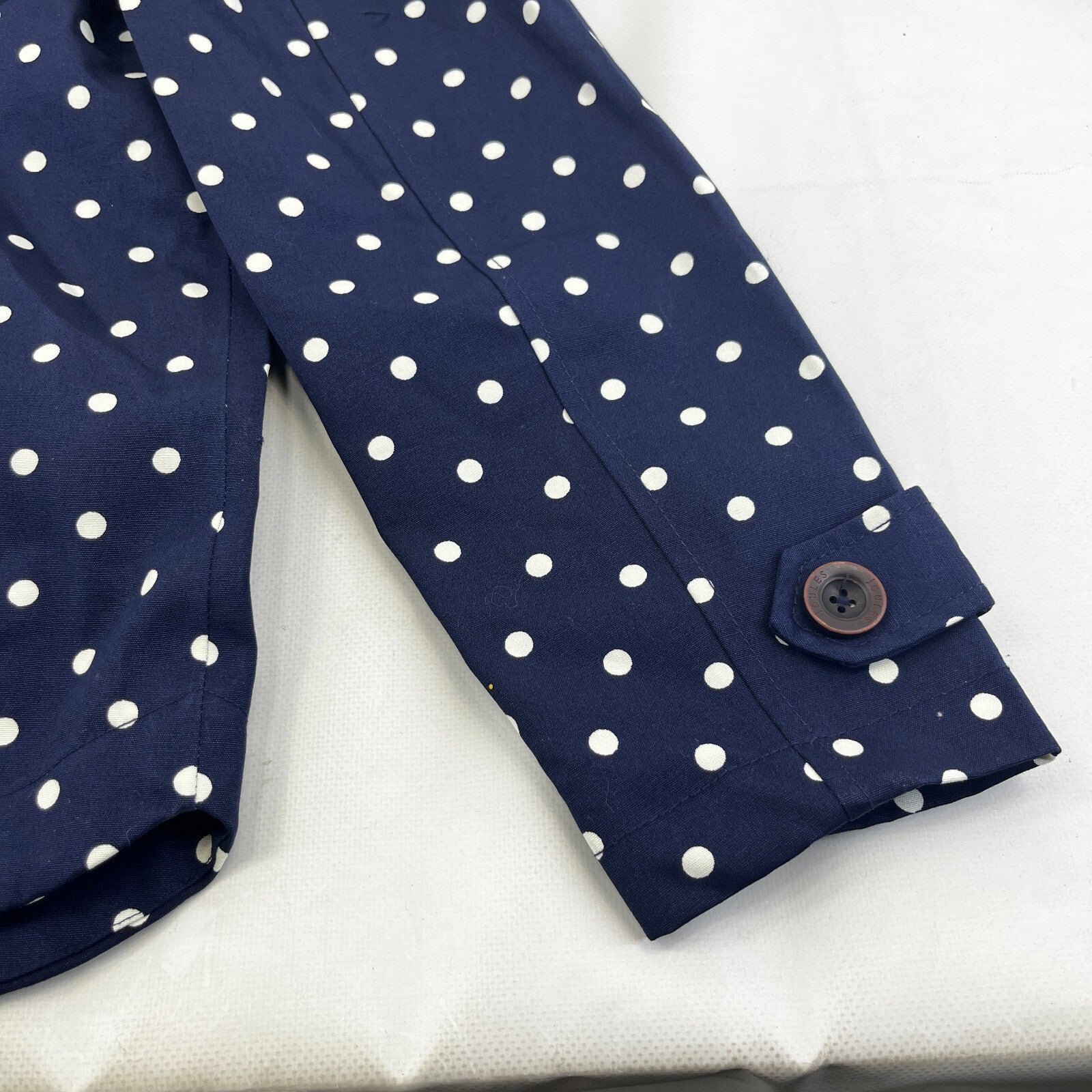 Joules Coast Polka Print Waterproof Jacket Breathable Blue Raincoat UK size 8