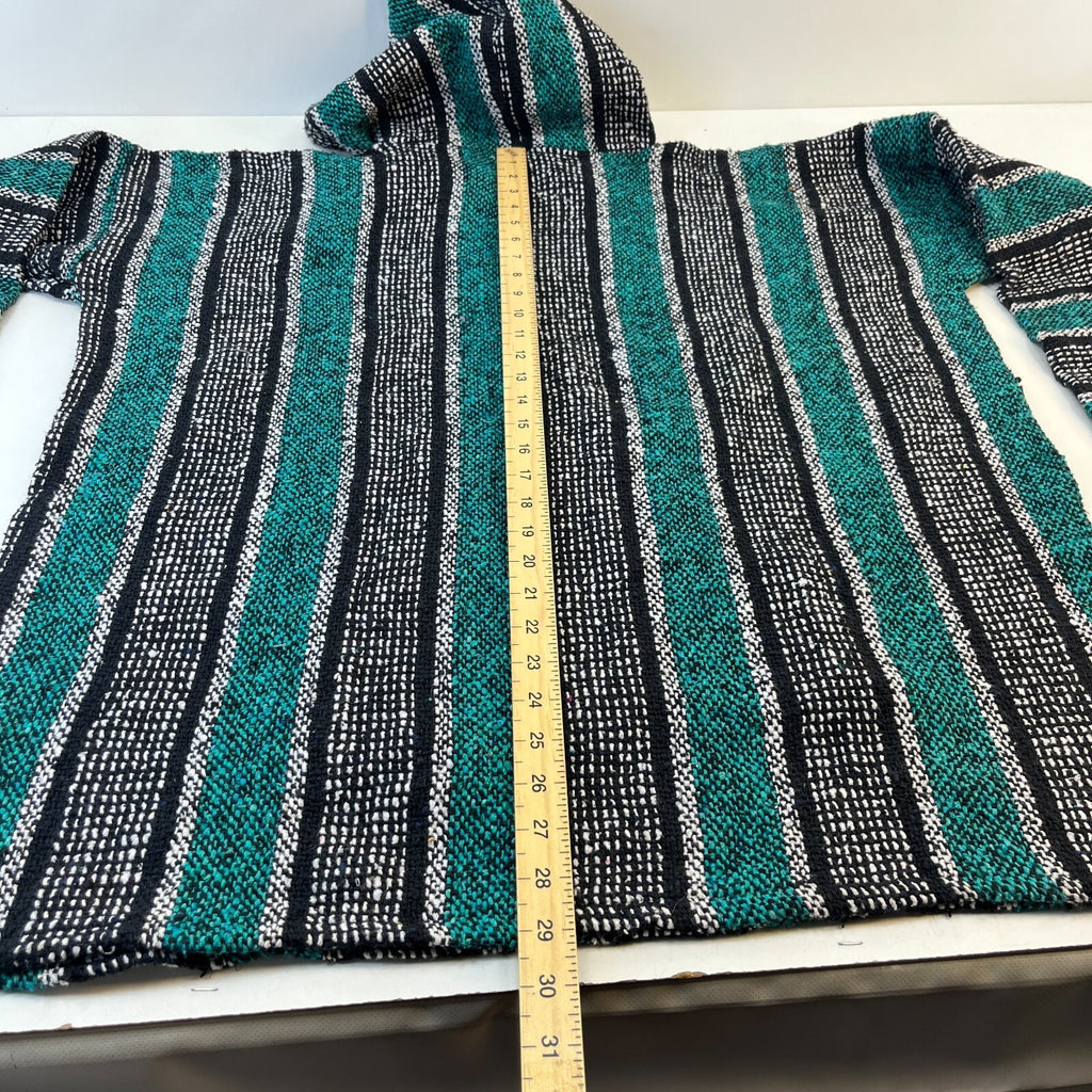 Vel Mex Genuine Mexican Baja Hoodie Pullover Hippie Boho Festival Green size 2XL
