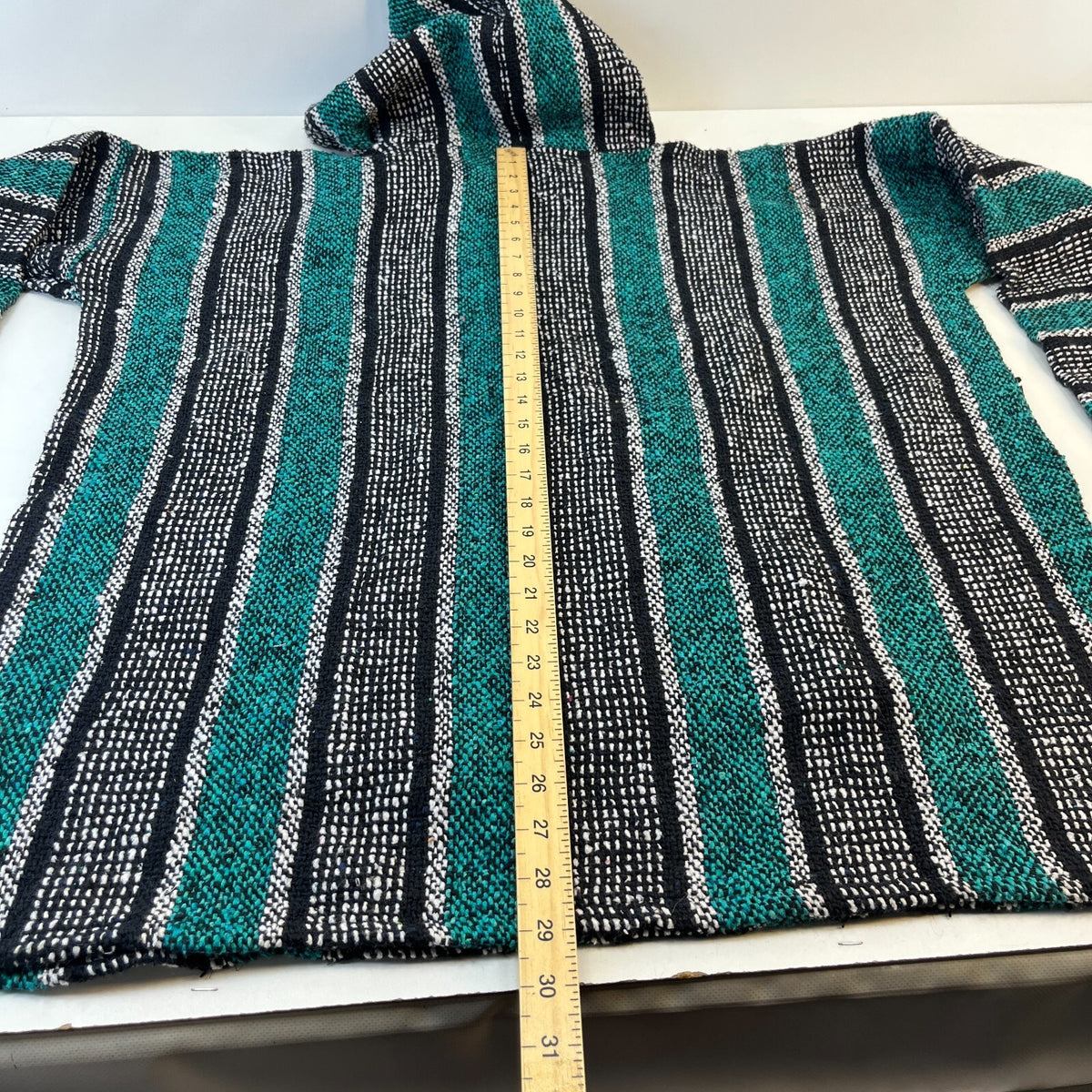 Vel Mex Genuine Mexican Baja Hoodie Pullover Hippie Boho Festival Green size 2XL