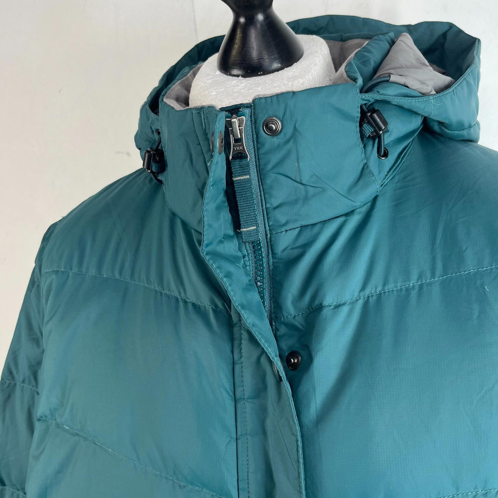L L Bean Puffer Coat Women's Size 3XL (18) Green Hooded Goose Down Insulated
