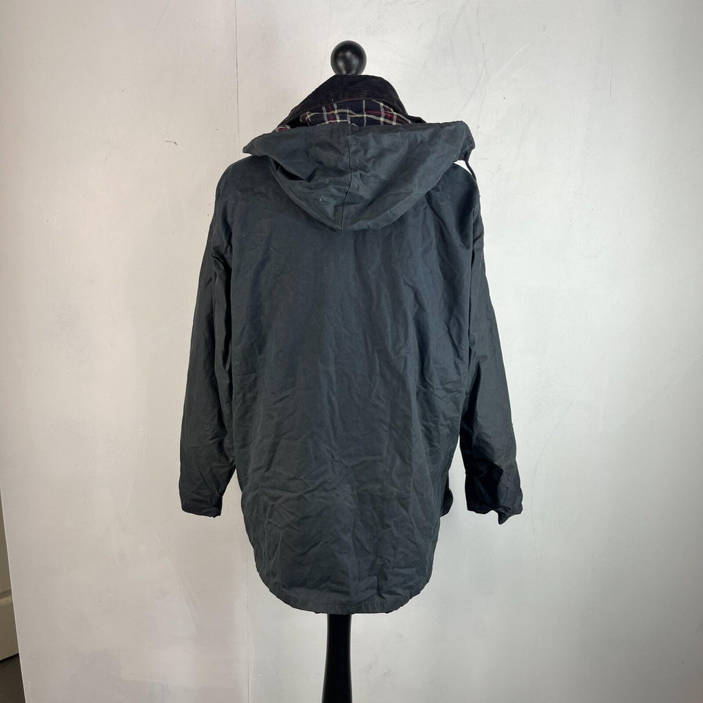 Miller & Simons Wax Jacket in Black with Removable Hood UK size S