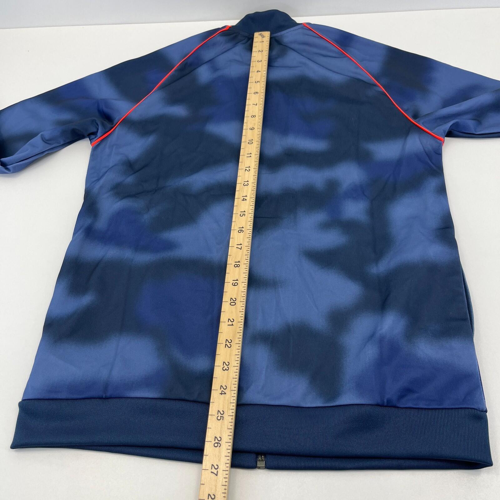 Adidas Originals Primegreen Jacket Blue Camo Full Zip Track Top size 15-16yrs