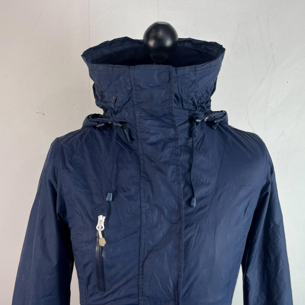 Henri Lloyd Waterproof Windbreaker Jacket Women’s Small Navy Blue + Stow Hood