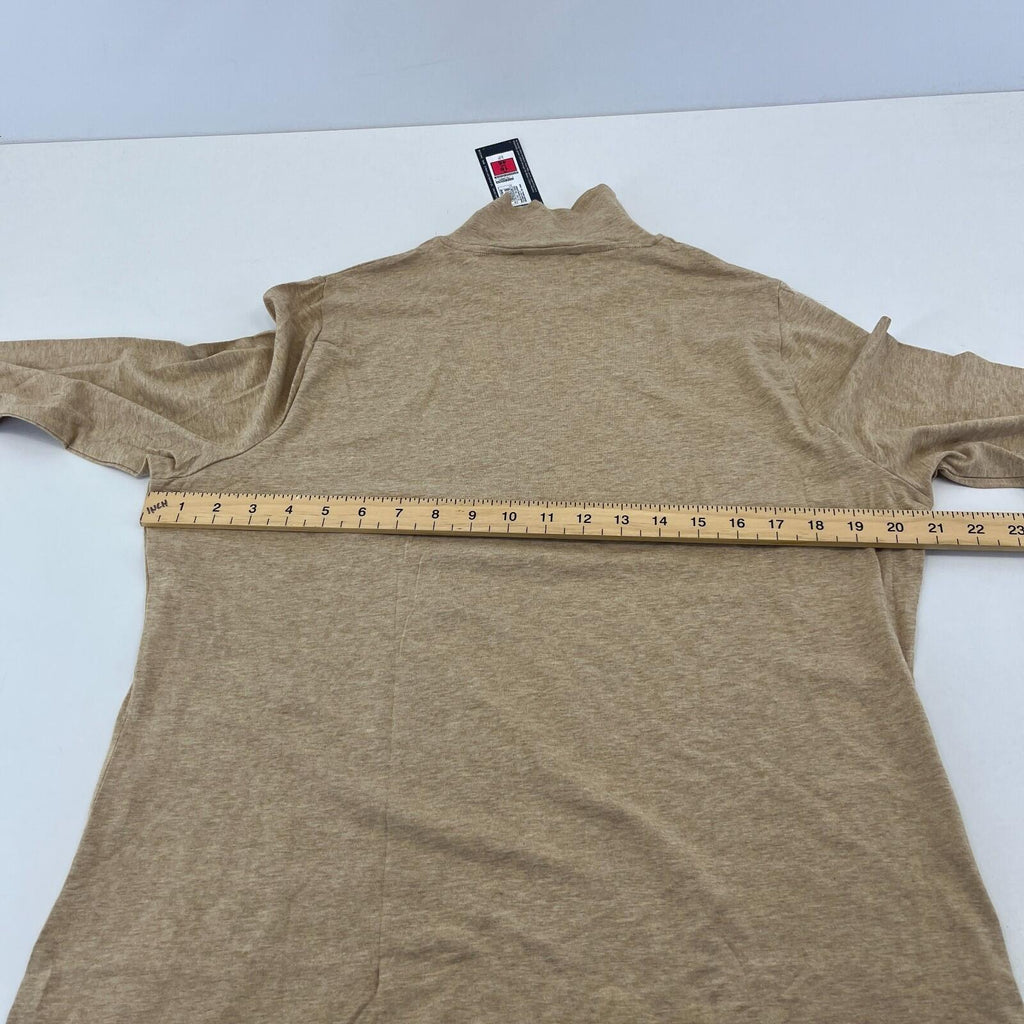 M&S Collection Women's Turtle Neck Top Khaki Beige Long Sleeve size 18