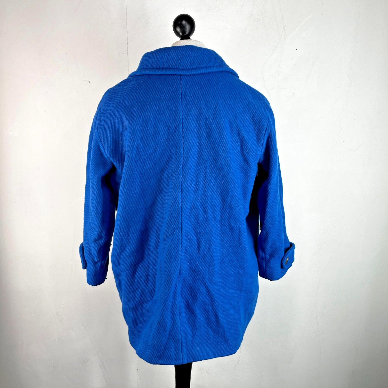 Hobbs Royal Blue Wool Blend Coat Jacket size 16 Single Button Front