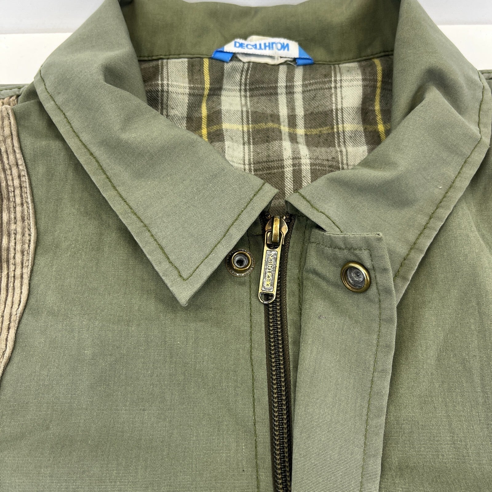 Decathlon Cropped Sleeve Shooting Hunting Jacket w/ Poachers Pocket Green UK 2XL