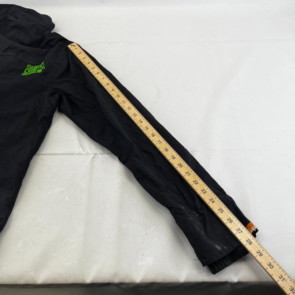 SuperDry Original Windcheater Jacket in Black/Green size XL Hooded
