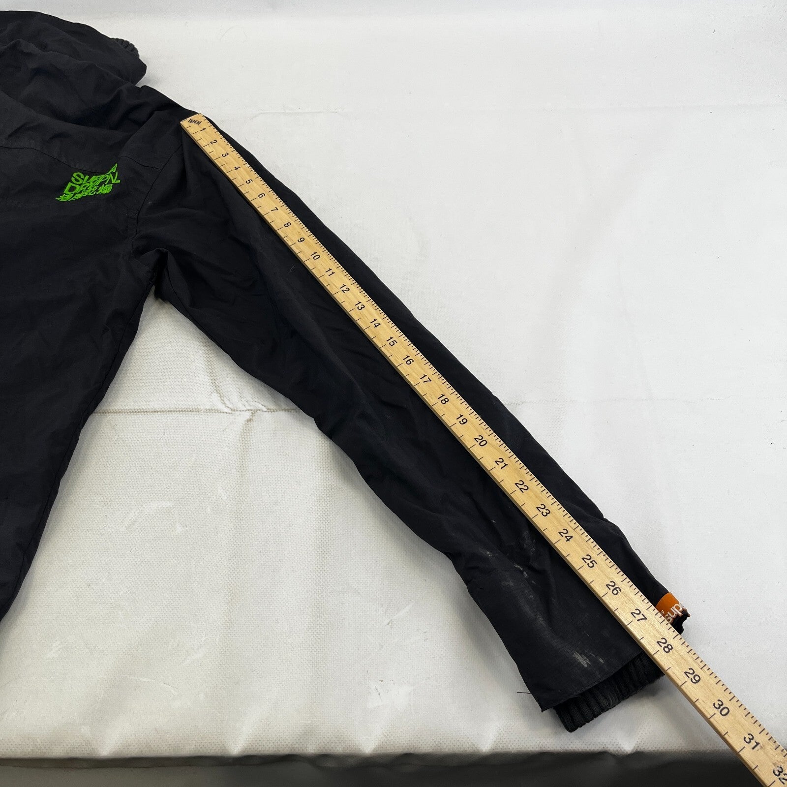 SuperDry Original Windcheater Jacket in Black/Green size XL Hooded
