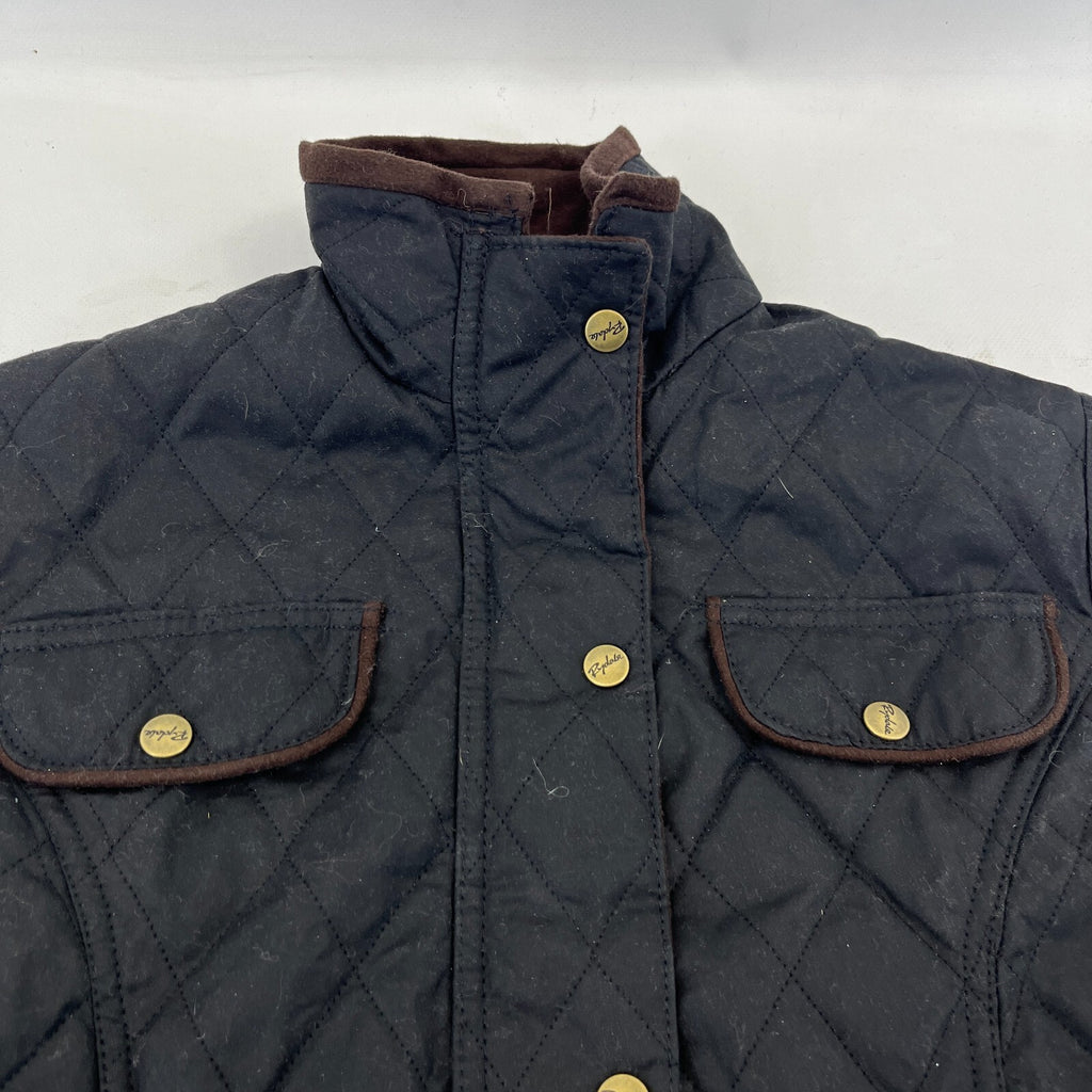 Rydale Quilted Wax Jacket UK Women's size 10 in Black with Belt