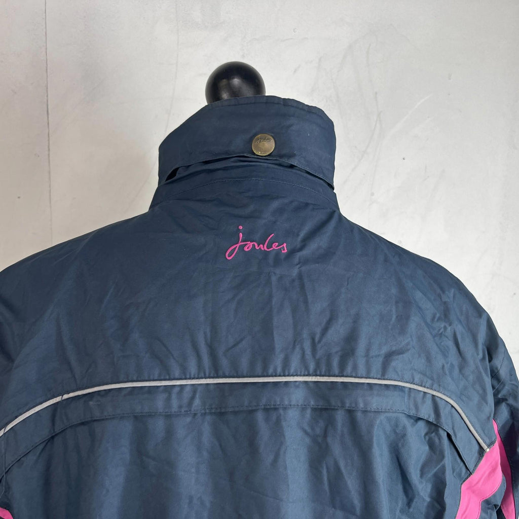 Joules Waterproof Hiking Jacket Raincoat Women’s Size 18 Navy Blue & Pink Coast