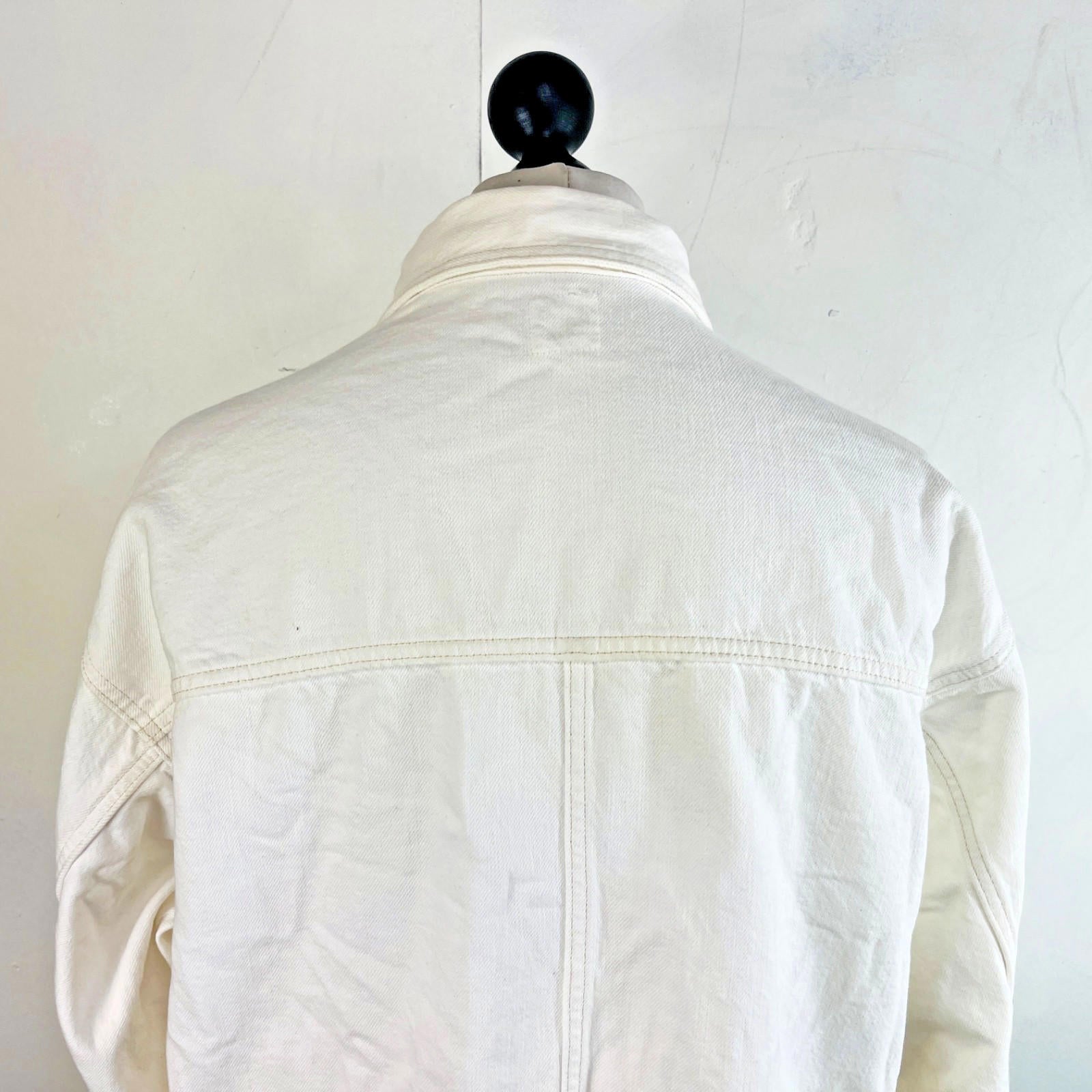 Lee at H&M Overshirt Mens Denim Shacket in White size L Oversized 100% Cotton