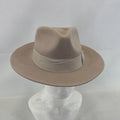 Palms Halt 100% Wool Handmade Textured Fedora Hat in Beige size M 56