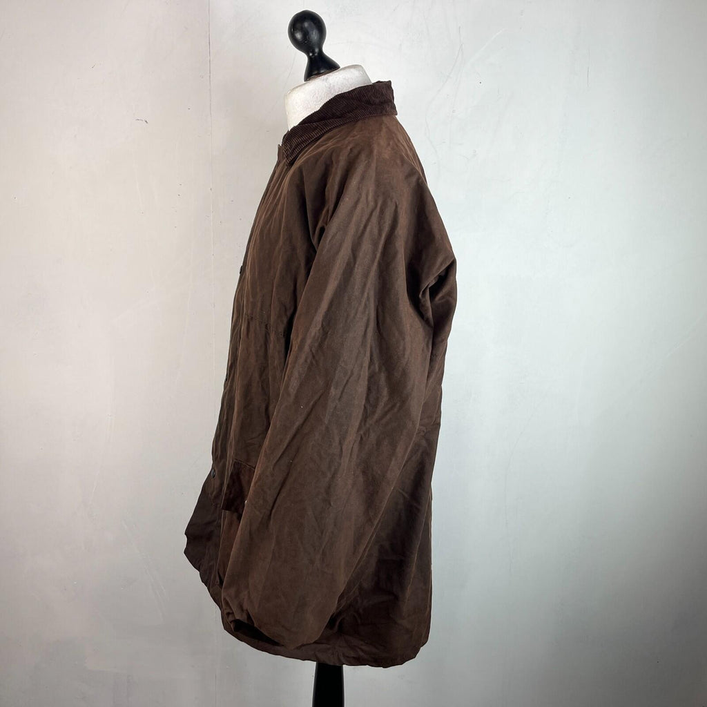 Royal Paddock Men’s Brown Waxed Jacket size 2XL Equine Hiking Dog Walking