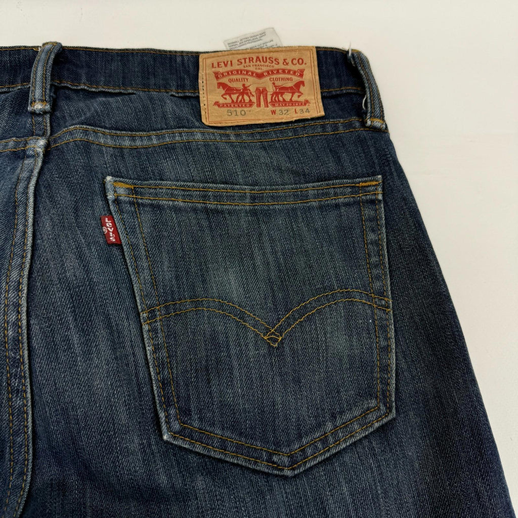 Levi's 510 Jeans Mens Blue Slim Skinny Stone Wash W32" L34" Levi Strauss Denim