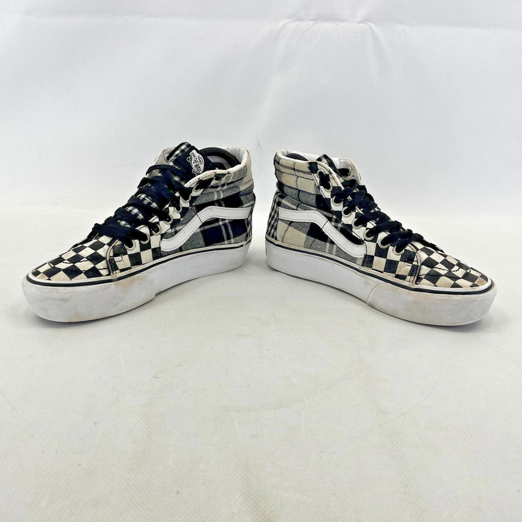 Vans Off The Wall Black/White Checkerboard Hi Top Trainers UK size 3