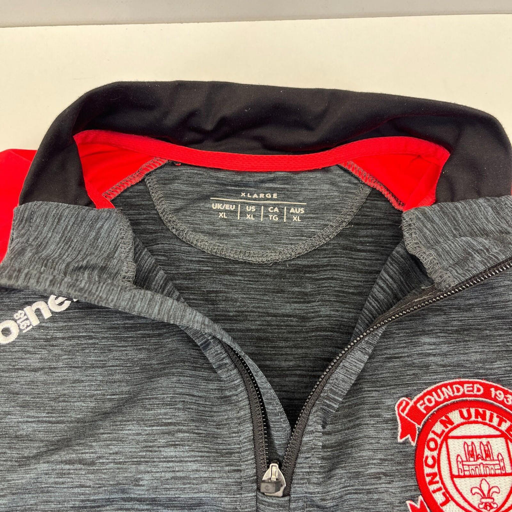 Lincoln United FC ONeills Long Sleeve Training Top size XL Grey Red Black