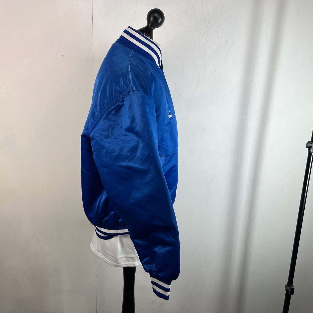 Genuine Saints Men's Baseball Jacket Bomber Top Metallic Blue size XL