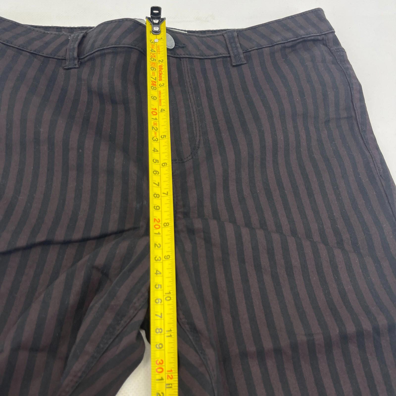 Clockhouse Womens Black/Purple Striped Jeans Cotton Blend Skinny size 40R NWOT