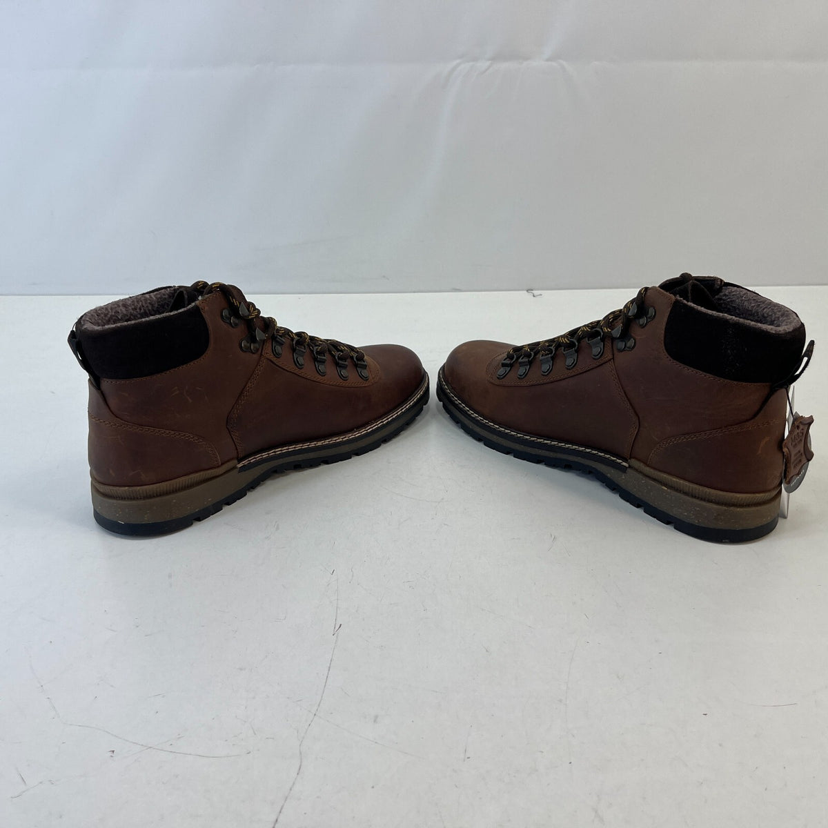 M&S Men's Leather Hiking Ankle Boots in Brown Waterproof Shock Resilient size 7