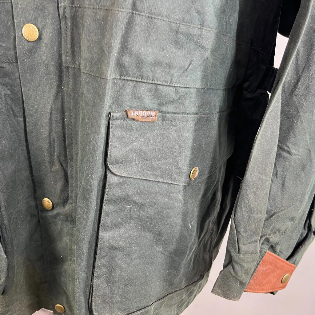 Koolah Middy Premium Wax Jacket Dark Green Made in Canada size 2XL fits like 4XL