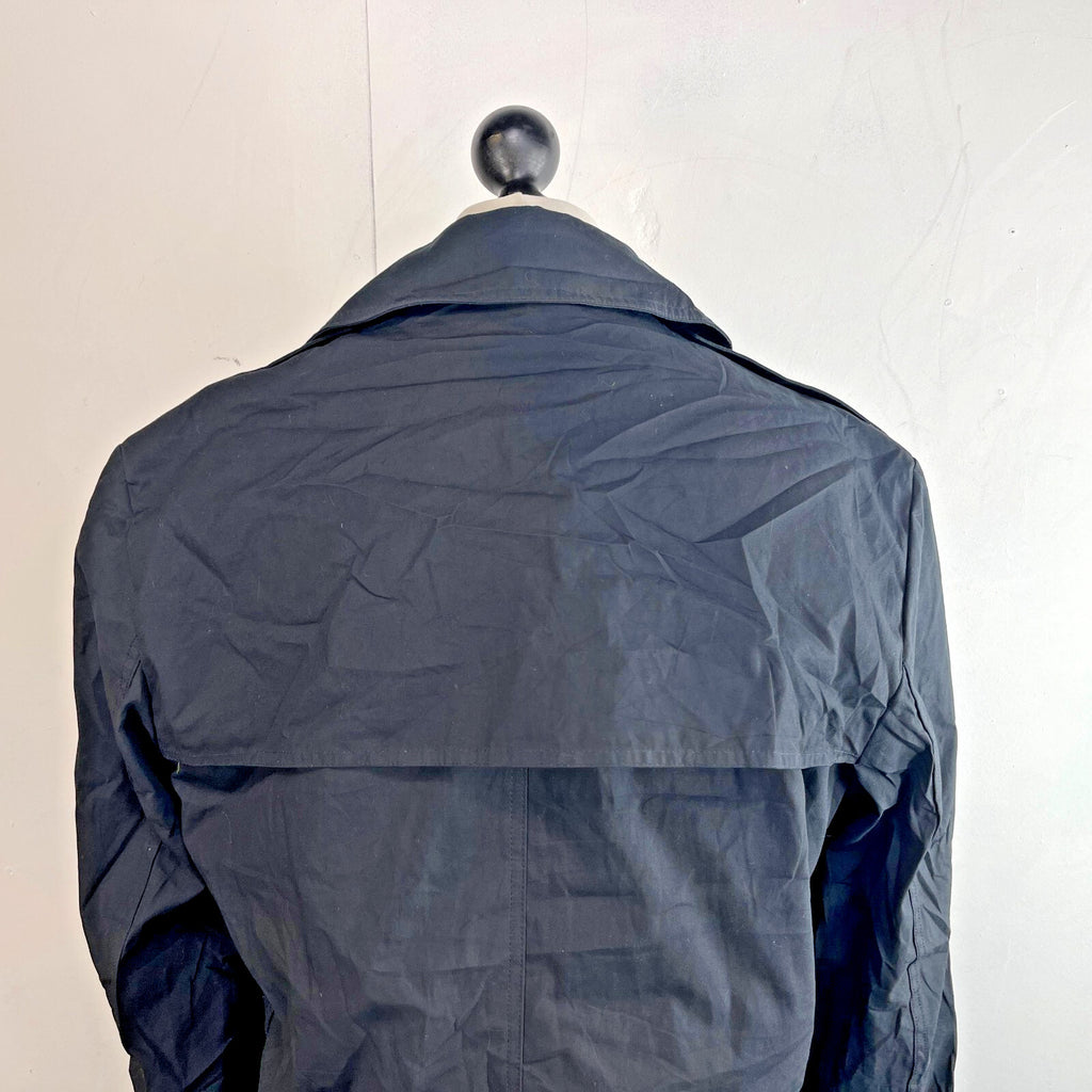 Vintage US Army Military Long Trench Coat Raincoat in Black size 42R